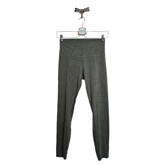 Lululemon Align High-Rise Pant 25" Size 6 Scripted Yogo Army Green - Dark Olive - Picture 2 of 12